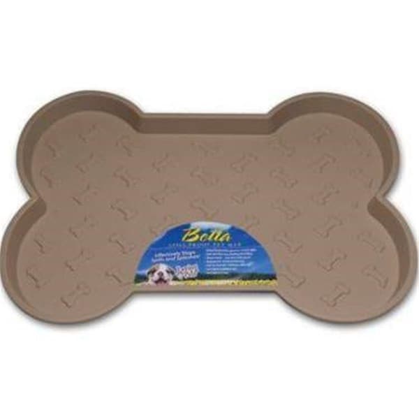 Loving Pets Products LP7350 Bella Spill-Proof Bone Shaped Pet Mat - Tan LP7350 - main